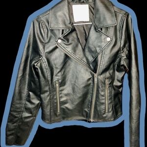 Abercrombie & Fitch Black Leather Biker Jacket